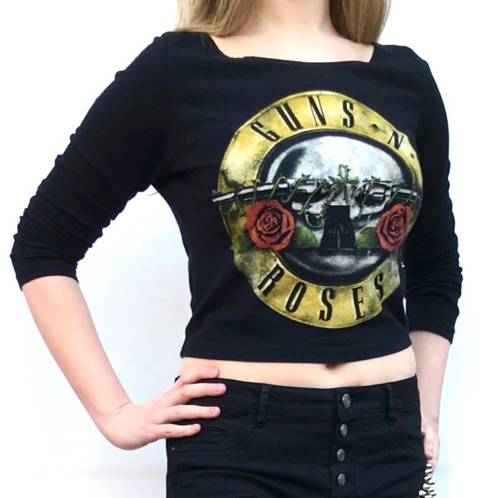 Bravado Guns N’ Roses black long sleeve band shirt Tee Top Hard Rock Muic
